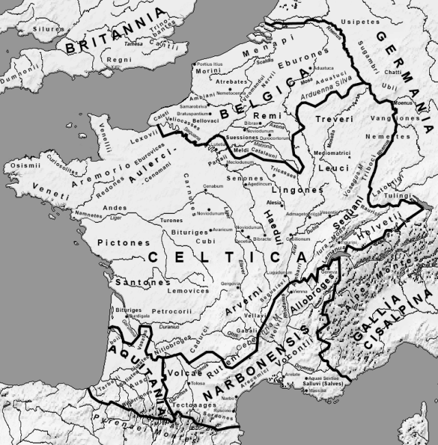 Romano-Celtic provincial map (end of 1st Century CE)
